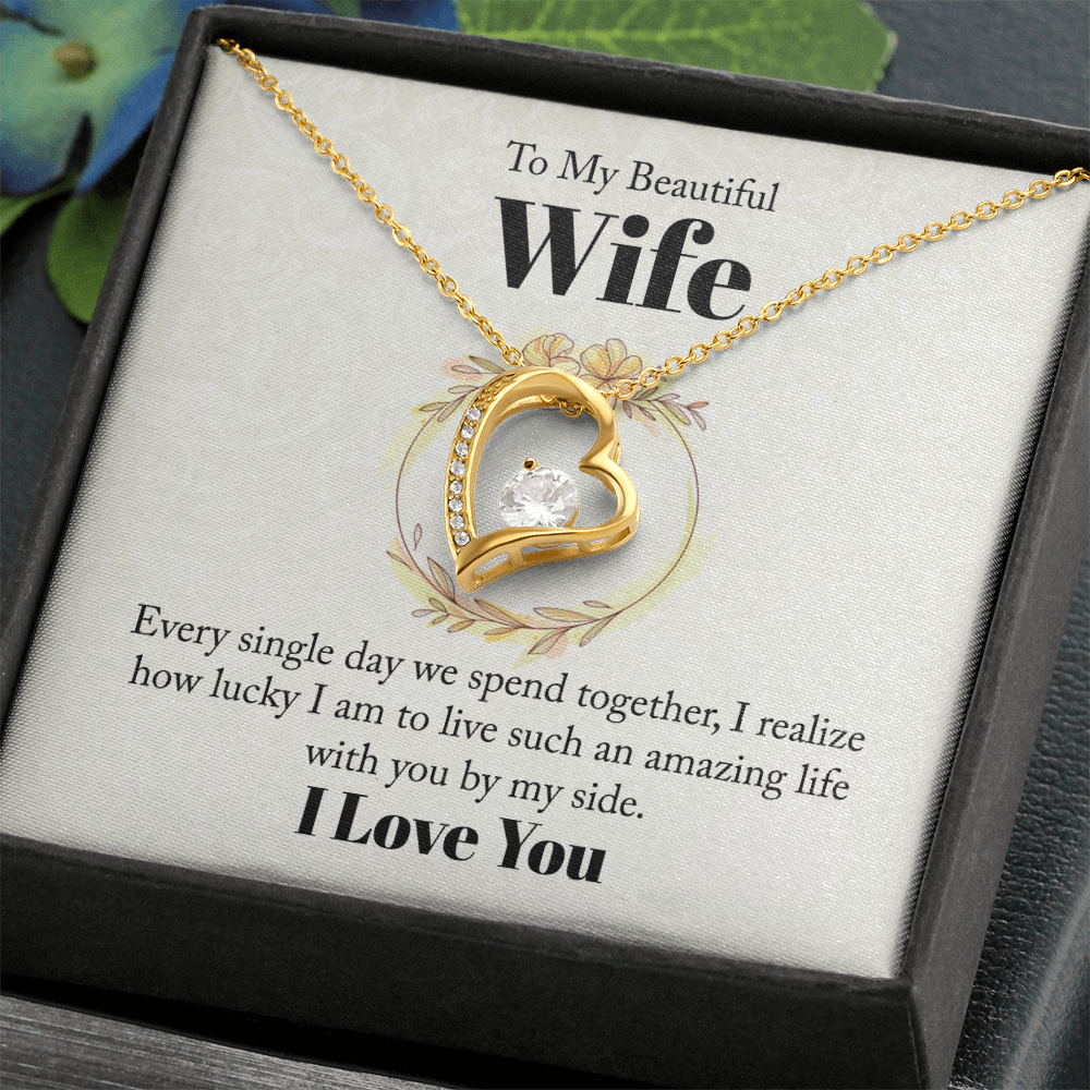 Forever Love Necklace Gift for Wife – Romantic Heart Pendant, Meaningful Jewelry for Her