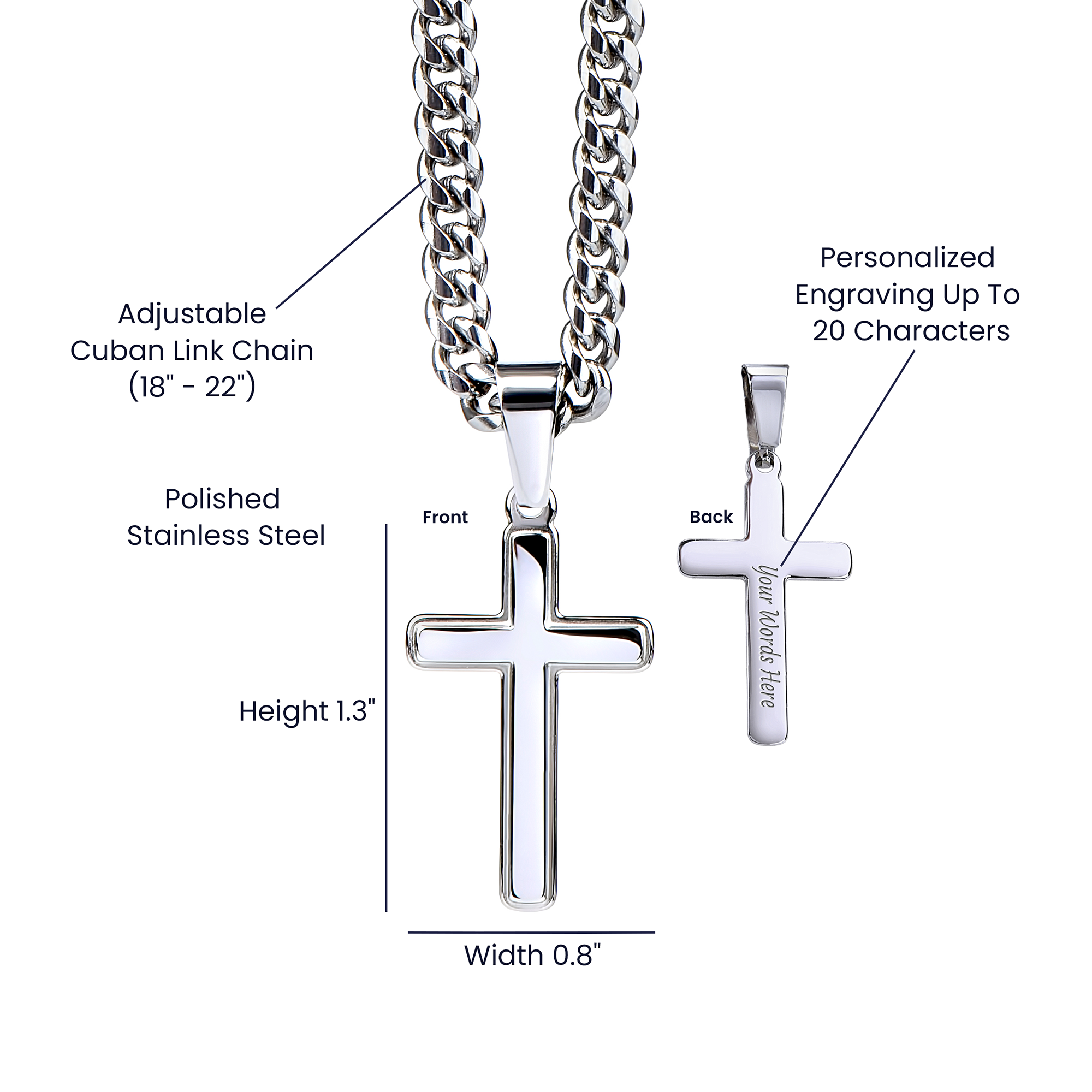 To My Dad Cross Necklace – Meaningful Cuban Link Gift for Dad