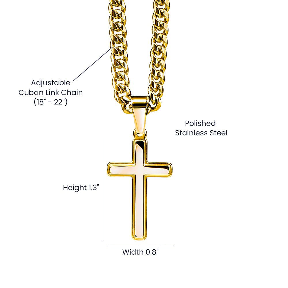 To My Dad Cross Necklace – Meaningful Cuban Link Gift for Dad