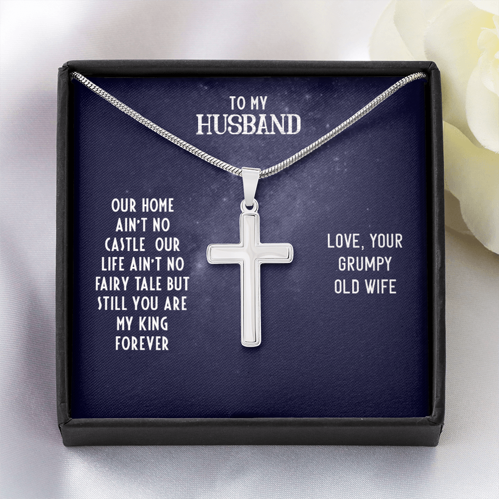 Husband Necklace Gift – Romantic Cross Necklace for Husband, Funny & Meaningful Gift for Him