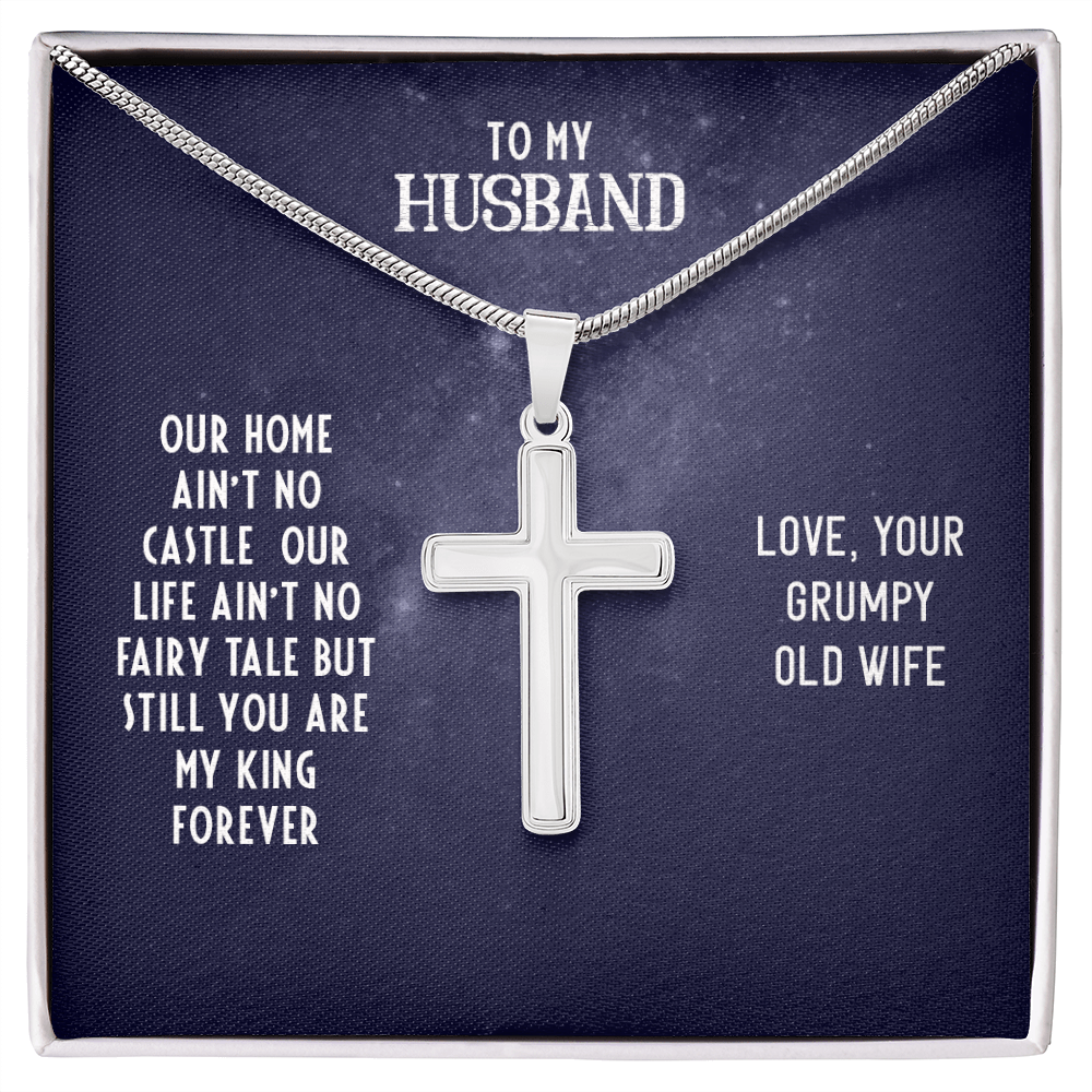 Husband Necklace Gift – Romantic Cross Necklace for Husband, Funny & Meaningful Gift for Him