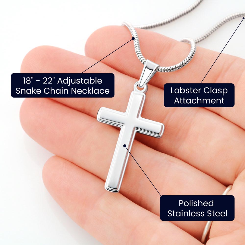 Husband Necklace Gift – Romantic Cross Necklace for Husband, Funny & Meaningful Gift for Him