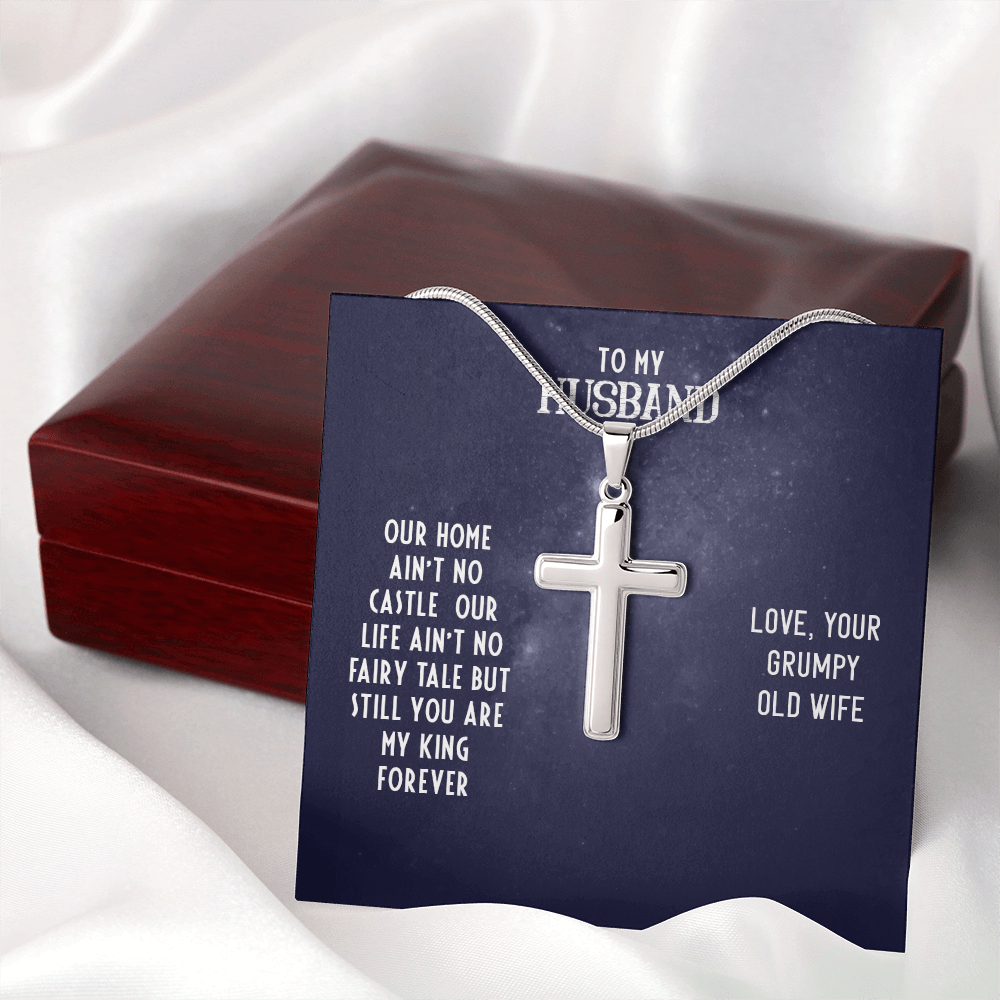 Husband Necklace Gift – Romantic Cross Necklace for Husband, Funny & Meaningful Gift for Him
