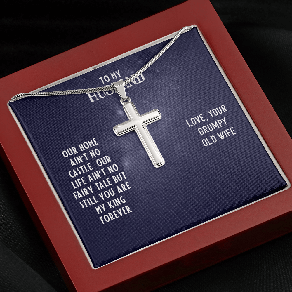 Husband Necklace Gift – Romantic Cross Necklace for Husband, Funny & Meaningful Gift for Him