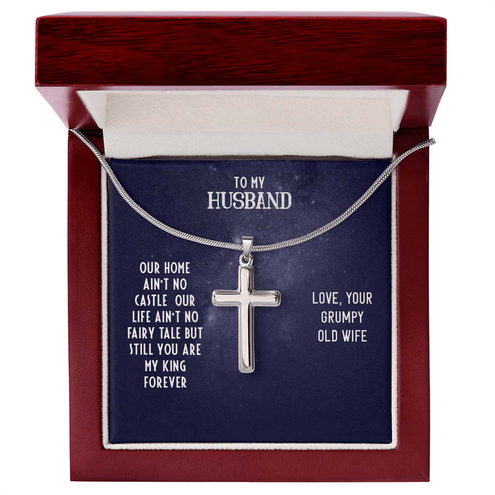 Husband Necklace Gift – Romantic Cross Necklace for Husband, Funny & Meaningful Gift for Him