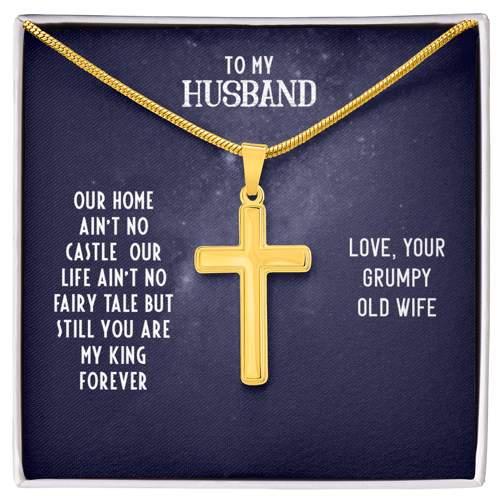 Husband Necklace Gift – Romantic Cross Necklace for Husband, Funny & Meaningful Gift for Him