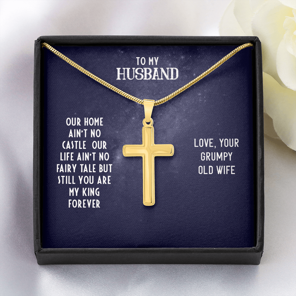 Husband Necklace Gift – Romantic Cross Necklace for Husband, Funny & Meaningful Gift for Him