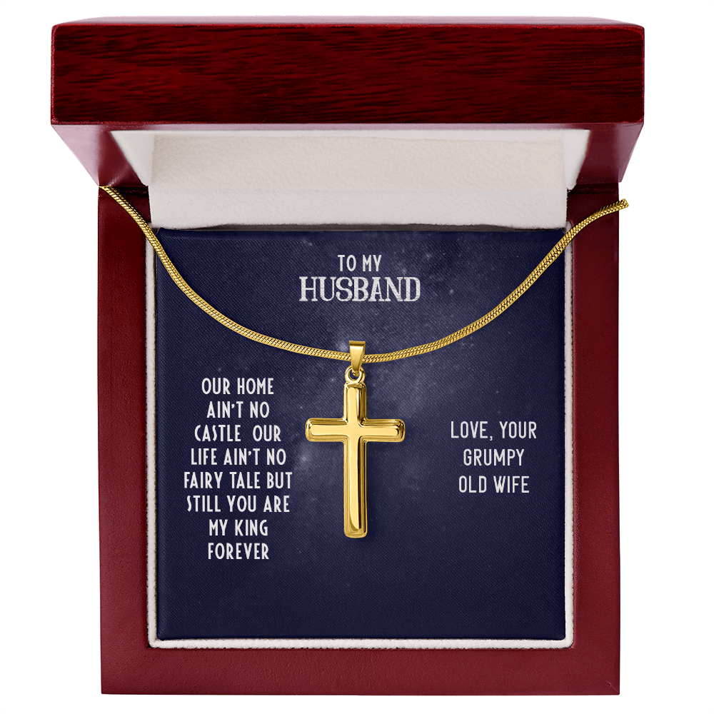 Husband Necklace Gift – Romantic Cross Necklace for Husband, Funny & Meaningful Gift for Him