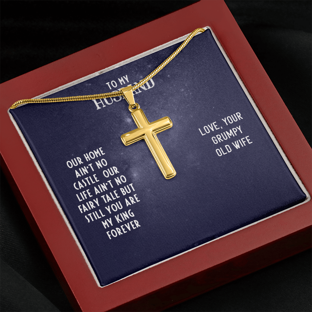 Husband Necklace Gift – Romantic Cross Necklace for Husband, Funny & Meaningful Gift for Him
