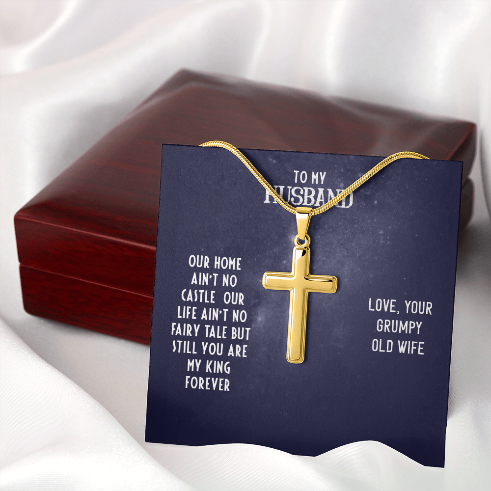 Husband Necklace Gift – Romantic Cross Necklace for Husband, Funny & Meaningful Gift for Him
