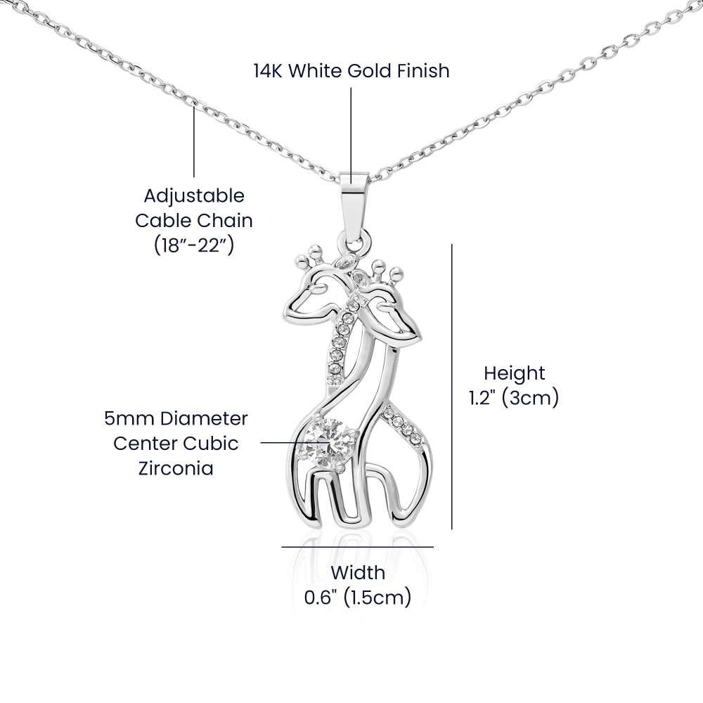 Giraffe Necklace for Mom – Meaningful Gift for Mother – Unique Animal Jewelry