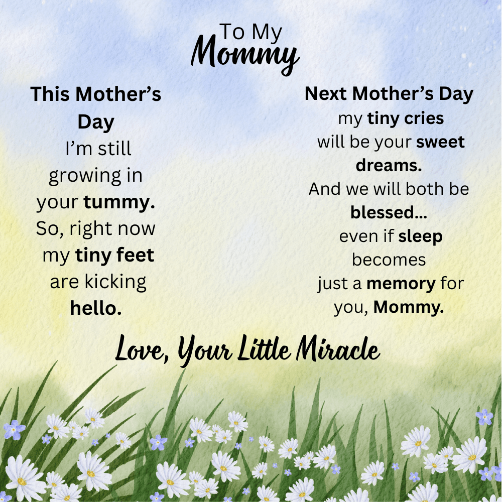 Mother's Day Gift for Mom-to-Be – Baby Feet Heart Pregnancy Necklace with “To My Mommy” Message Card